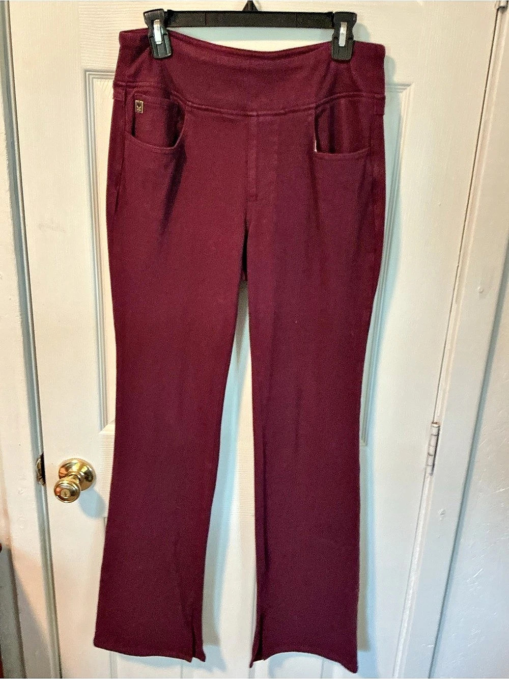 Believe in Your Own Beauty Flare Pants in Burgundy Size Small Like New